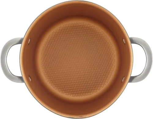 Vista 6 de Ayesha Curry Home Collection Sartén antiadherente anodizada dura con tapa, 4.5 cuartos de galón, gris carbón
