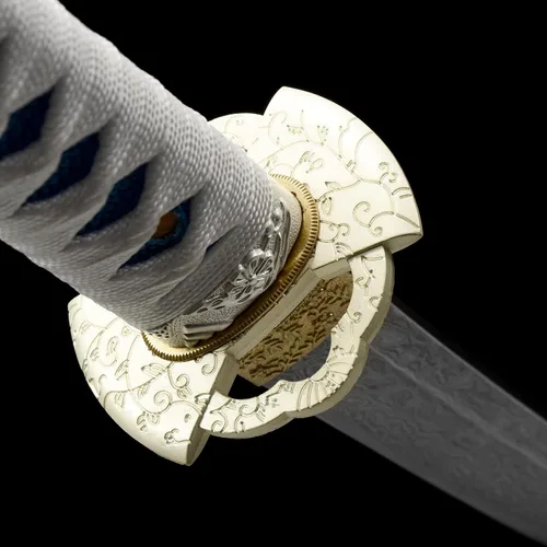 Vista 4 de Espada Katana Blanca Espadas Samurai Japonesas Reales