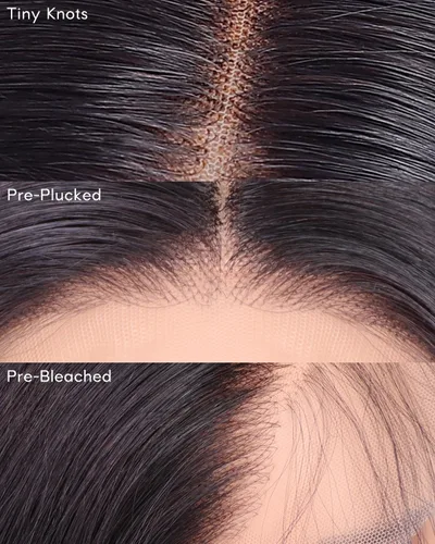 Vista 5 de Subella 12A Pelucas de encaje frontal HD de cabello humano con línea capilar prearrancada con cabello recién nacido, densidad de 180, 13x5, cabello