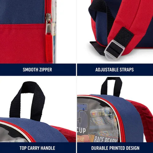 Vista 5 de Disney Cars - Mochila escolar para niños Carros azul