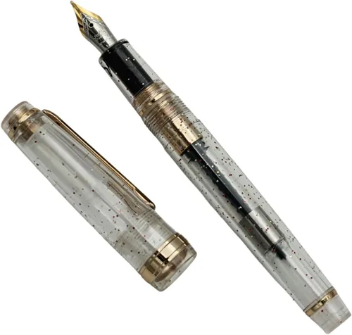 Vista 61 de 82 Pluma estilográfica - Barril de material acrílico, plumín extrafino de iridio con convertidor de tinta, pluma de escritura suave, diseño clásico
