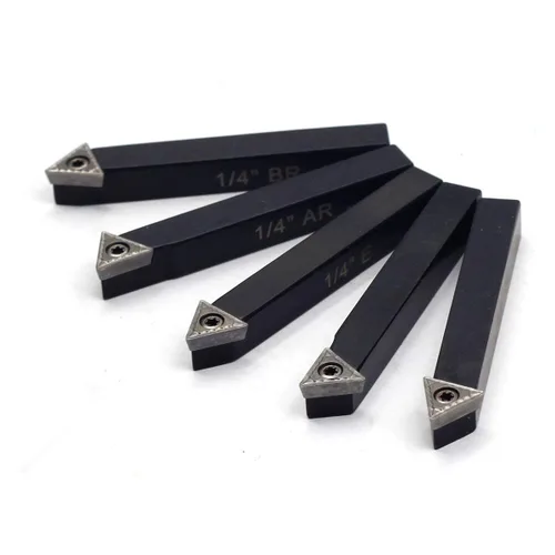Vista 3 de OSCARBIDE 1/4 "Mini torno de carburo indexable portaherramientas de torneado, herramientas de torno de metal con insertos de carburo