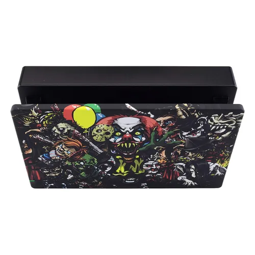 Vista 7 de eXtremeRate Custom Soft Touch Grip Faceplate for Nintendo Switch Dock, Scary Party Patterned DIY Replacement Housing Shell for Nintendo Switch Dock