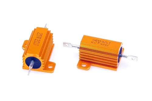 Vista 5 de Resistor de carcasa de aluminio electrónico de 25 W, 2 ohmios y 5% bobinado de alambre dorado (paquete de 2)