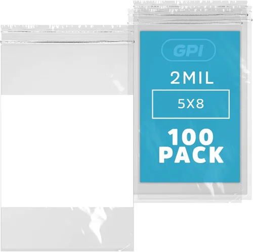 Vista 40 de GPI - Mini bolsas con cremallera de 1 x 1 pulgada, paquete de 100 bolsas de plástico transparente con cierre con cremallera con bloque blanco