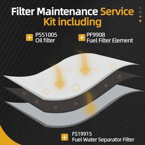 Vista 4 de Kit de Servicio de Filtro JAVOUKA, Para Motor Diesel Detroit DD13 DD15 DD16, Aceite, Separador de Agua y 2 Filtros de Combustible, Filtro