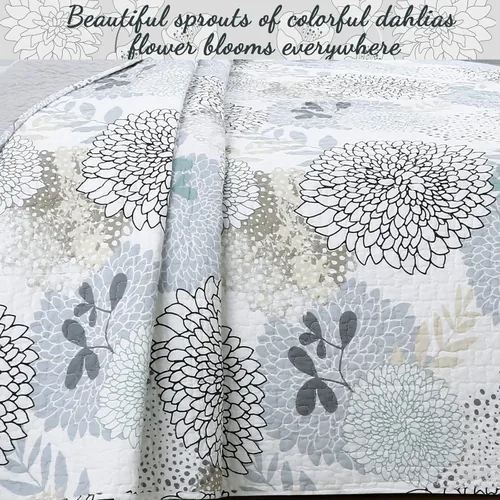 Vista 3 de Cozy Line Home Fashions Nina - Juego de edredón de algodón floral de 2 piezas, tamaño individual, multicolor