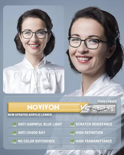 Vista 5 de NOVIVON 6 Pack Reading Glasses for Women, Reading glasses men, Blue Light Blocking Readers, Computer eye glasses, Cheaters