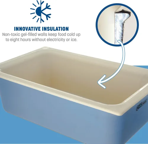 Vista 3 de Carlisle Coldmaster CoolCheck contenedor de alimentos refrigerante que cambia de color, Talla full, Blanco, 1