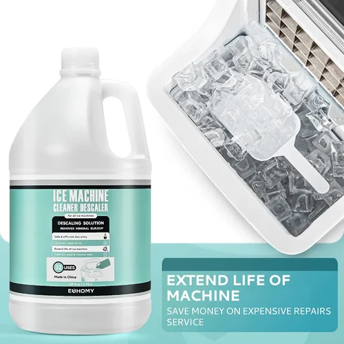 Vista 5 de EUHOMY Max 33 Usos Limpiador de máquina de hielo descalcificador (1 galón/3.75L), limpiador para máquina de hielo de 128 onzas líquidas, solución