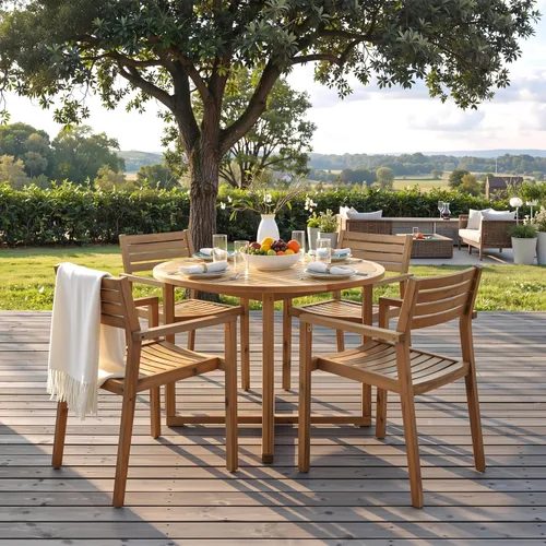 Vista 12 de Quarte Moderno juego de comedor de patio al aire libre de 5 piezas, juego de barra de mimbre de ratán de polietileno para jardín, 4 sillas de altura