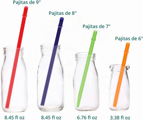 Vista 3 de Pajitas de repuesto de plástico reutilizables de color liso de 6 pulgadas para mini tarro de masón, vasos, juego de 12 popotes con cepillo de 12color