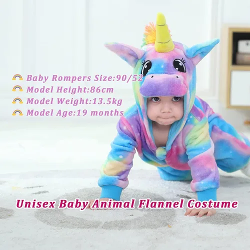 Vista 7 de TONWHAR Baby Boy's Girl's Animal Bodysuit Infant And Toddler's Romper Jumpsuit Halloween Costume Partywear