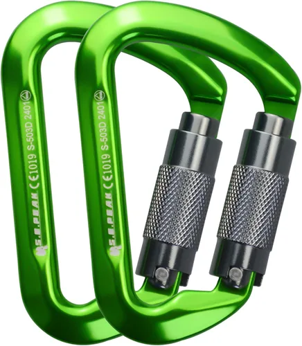 Vista 10 de SEPEAK UIAA - Mosquetones de escalada de 30 kN con cierre de rosca, mosquetones profesionales de servicio pesado para escalada, montañismo, rappel
