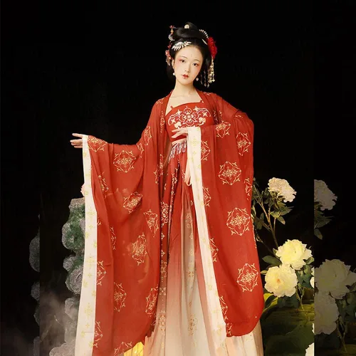 Vista 4 de Houchu Hanfu - Disfraz de Hanfu para adultos hecho en tirones bordado y falda Hezi