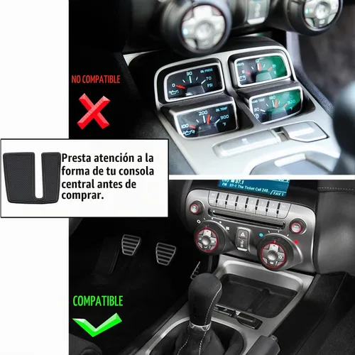 Vista 5 de Accesorios para Chevy Camaro 2010-2015 Insertos de Portavasos Interiores Alfombrillas de Forro de Consola Central Forros de Bolsillos de Puerta Negro