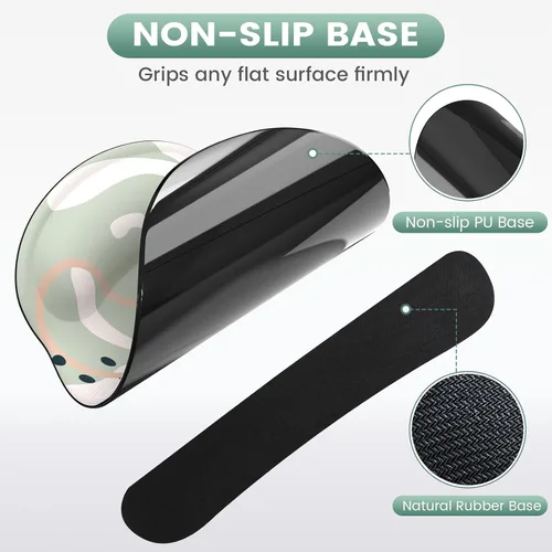 Vista 6 de iLeadon - Juego de alfombrilla de mouse con soporte para muñecas y reposa muñecas para teclado, alfombrilla de mouse ergonómica con base
