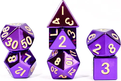 Vista 13 de FanRoll - Juego de dados poliédricos de metal de 0.630 in, plata antigua, dados de juego de rol para Calabozos y Dragones