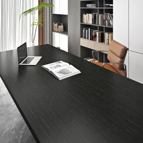 Vista 5 de Livelynine Papel tapiz texturizado negro y dorado para despegar y pegar, papel adhesivo negro y dorado para gabinetes, encimeras, escritorio