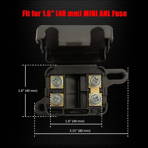 Vista 2 de Ampper - Soporte para fusibles ANL de 12 a 24 V, caja de fusibles MANL en línea de 2 vías para inversor de amplificador de audio de automóvil y más