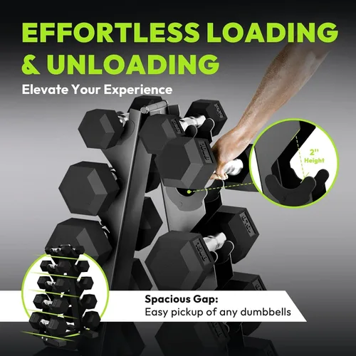 Vista 4 de HANDBODE Dumbbell Rack A Frame Weight Rack Stand Dumbbell Weight Storage for Home Gym, Space-Saving Weight Stand for Home Gym