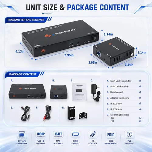 Vista 7 de J-Tech Digital HDMI expansor
