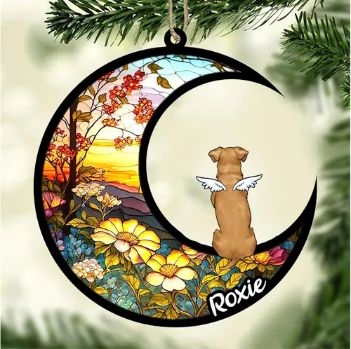 Vista 140 de LOVELYPOD Adorno de Navidad personalizado para perro Basset Hound (marrón) Basset Hound (marrón) adorno para atrapasoles de perro, razas de perros