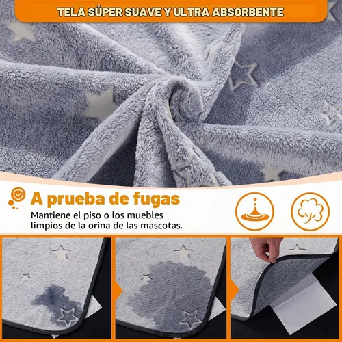 Vista 2 de LOOBANI Almohadillas lavables para orina para perros, almohadillas reutilizables para orina para entrenamiento de perros y cachorros, tapete