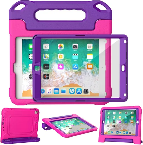 Vista 13 de YIHE - Funda infantil para iPad de 9.7 pulgadas con protector de pantalla, mango a prueba de golpes, funda convertible con soporte para iPad 9.7