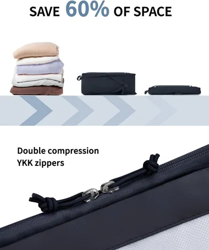 Vista 4 de ECOHUB Juego de 5 cubos de compresión para maletas, bolsas organizadoras, artículos esenciales de viaje con bolsas para zapatos para viajes