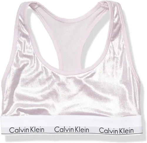 Vista 25 de Calvin Klein Bralette moderno de algodón elástico V-Day sin forro Gris Caliente