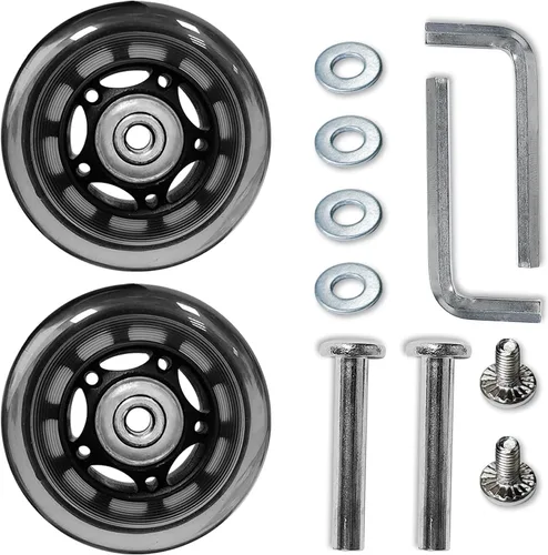 Vista 7 de Kit de reparación de ruedas para maleta de 42 mm de diámetro exterior, piezas de ejes, rodamientos de goma y metal, herramientas, resistente al