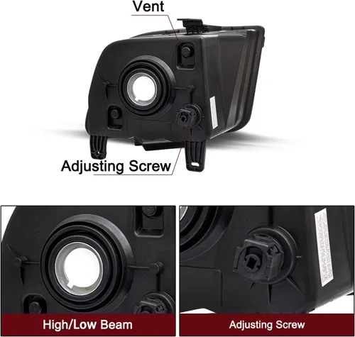 Vista 4 de Conjunto de faros halógenos estilo OE JSBOYAT para Ford Mustang 2005 a 2009 30+ Years Factory Tech, Anti-Fog Waterproof Replacement; Black