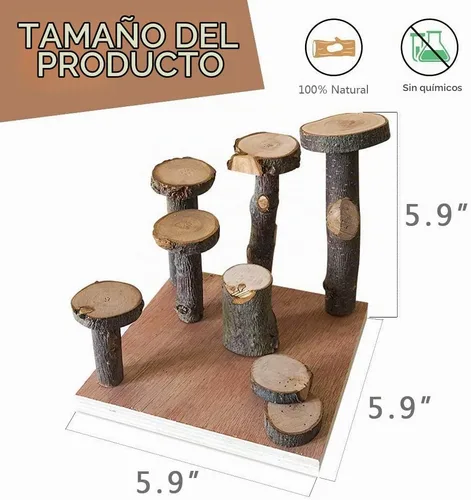 Vista 2 de Plataforma de hámster de madera Climb Toy Cage Accesorios para hámster enano jerbo
