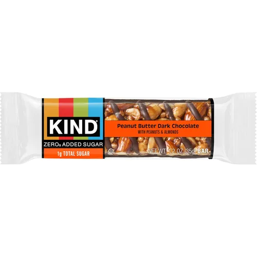 Vista 6 de KIND ZERO - Barras sin azúcar añadida, mantequilla de maní y chocolate oscuro, aperitivos aptos para ceto, libres de gluten, con 0.18 oz