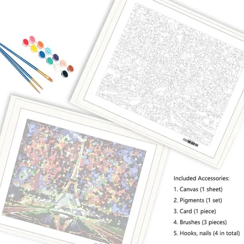 Vista 2 de MLSG Pintura por Números DIY para Adultos, Pintura por Números Fácil para Principiantes, Pintura por Números de Acuarela Acrílica para Adultos