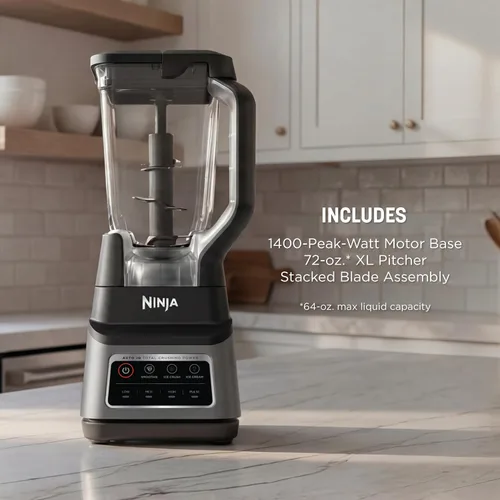 Vista 7 de Ninja BN701 Professional Plus Licuadora, 1400 vatios máximo, 3 funciones para batidos, bebidas congeladas y helados con Auto IQ, 72 onzas. * Jarra