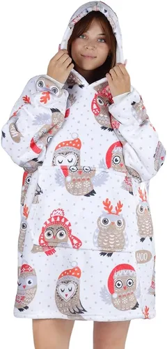 Vista 18 de Wearable Blanket Hoodie, Oversized Flannel Comfy Sweatshirt for Adults,Warm Cozy Hooded Body Blanket