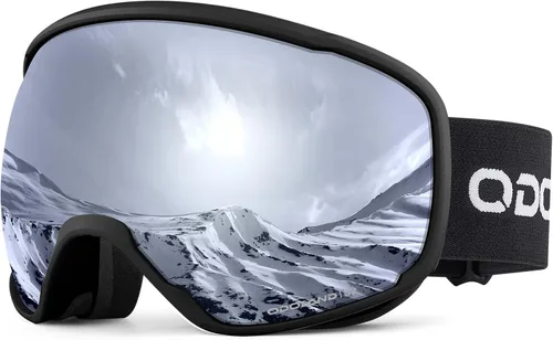 Vista 8 de Odoland Gafas de esquí de nieve S2 de doble lente antivaho OTG a prueba de viento UV400 para hombres, mujeres y jóvenes, esquí, snowboard Lente