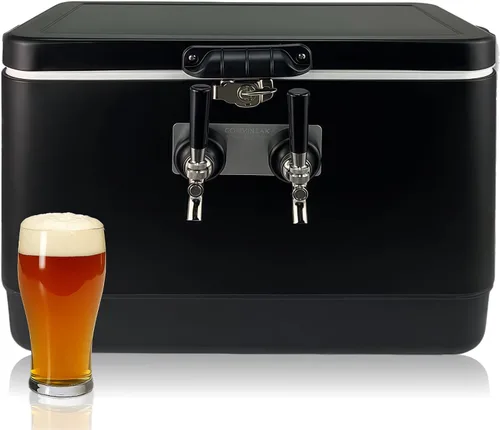 Vista 10 de Coldbreak Jockey Box de 2 grifos, enfriador de 54 cuartos de galón con bobinas de acero inoxidable de 50 pies, entrada frontal para una