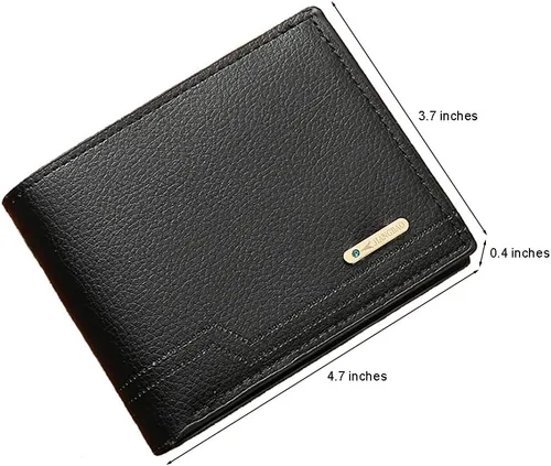 Vista 22 de Cartera delgada para hombre con monedero, cartera minimalista con cremallera, carteras plegables para hombre con tarjetero de crédito, cartera