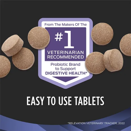 Vista 2 de Purina Pro Plan - Suplementos veterinarios Fortiflora Probióticos para perros, tabletas masticables para salud digestiva intestinal y diarrea