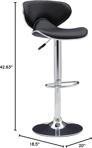 Vista 19 de Powell Furniture Powell PU, taburete de bar cromo/negro