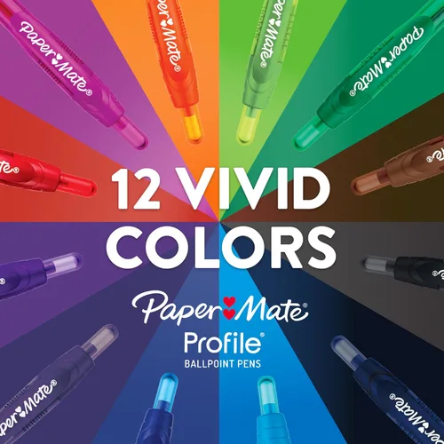 Vista 6 de Paper Mate Profile - Bolígrafos retráctiles, negrita (0.069 pulgadas), negro, 2