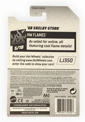 Vista 2 de Hot Wheels '68 Shelby GT500, Flames 5/10 - azul 169/250