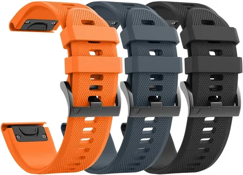 Vista 34 de ANCOOL - Correa para Garmin Fenix 5, de ajuste fácil, de silicona suave de 22 mm de ancho, correa de reloj para Garmin Fenix 5 Azul
