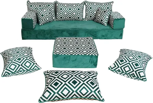 Vista 13 de arabicsofa Sofá de piso turco hecho a mano con almohadas de respaldo, cojines de piso árabes Diwan para sala de estar Negro