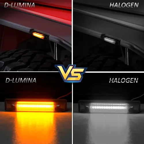 Vista 3 de D-Lumina Guardabarros Ensanchados Conjunto de Luz Marcadora Lateral Lente Ahumada Ámbar para Je-ep Wrangler TJ JK JL Guardabarros Ensanchados