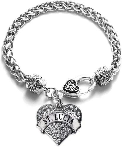Vista 150 de Inspired Silver - Pulsera de plata con dije de corazón pavé con joyas de circonita cúbica