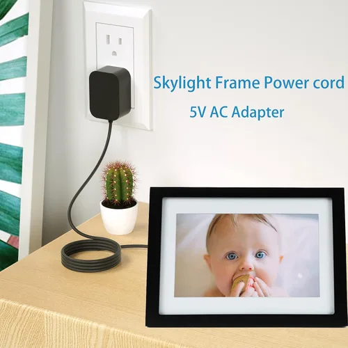 Vista 2 de Cable de alimentación para Skylight, HP, Aluratek, BSIMB Smart Digital Picture Frame 5V AC Adaptador Cargador (no para 9V o 12V)